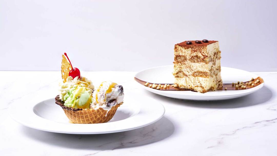 Gelato Sundae and Tiramisu at Pasta Cucina