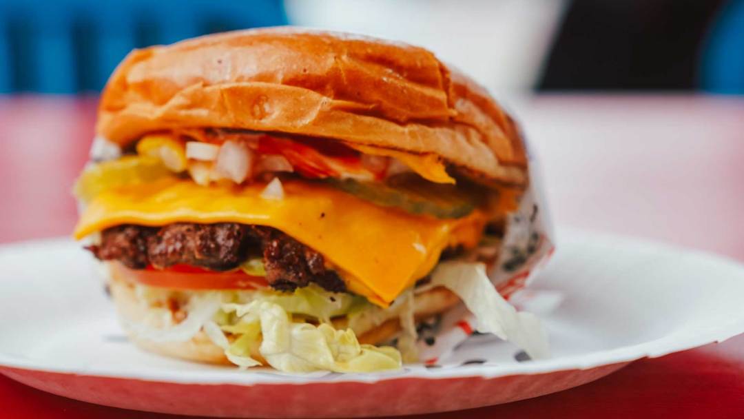 Single Burger at Irv's Burgers