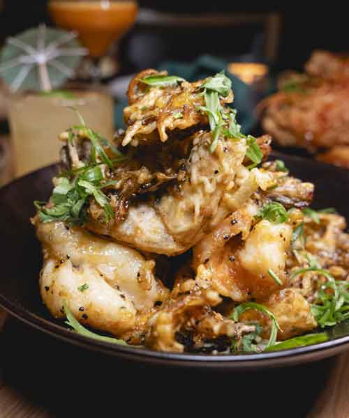 Crispy Garlic Prawns at Lotus of Siam