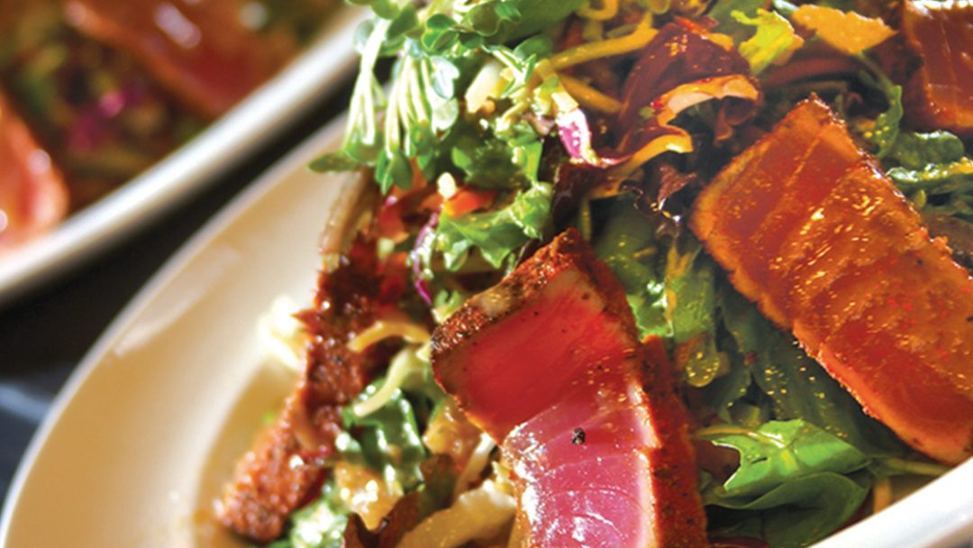 a photo of ahi tuna salad