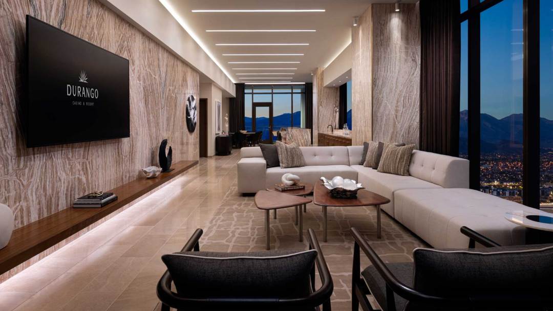 Vista Suite Living Room Long View at Durango