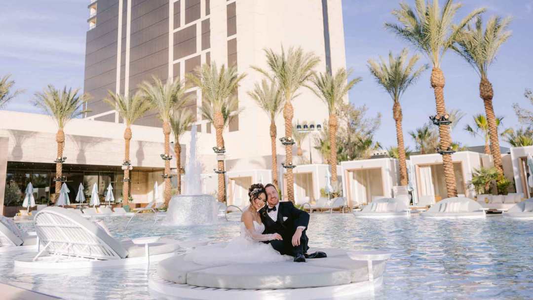 Bride & Groom at Durango Pool