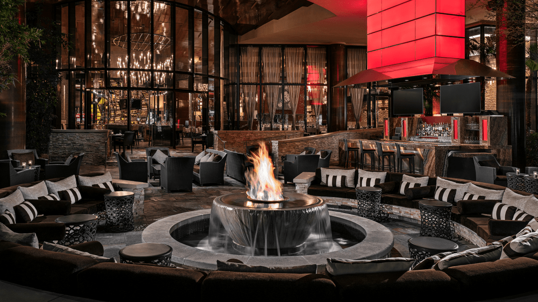 an evening shot of the patio at tbones 